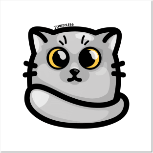 Chonky Boi - Kitty (Gray) Posters and Art